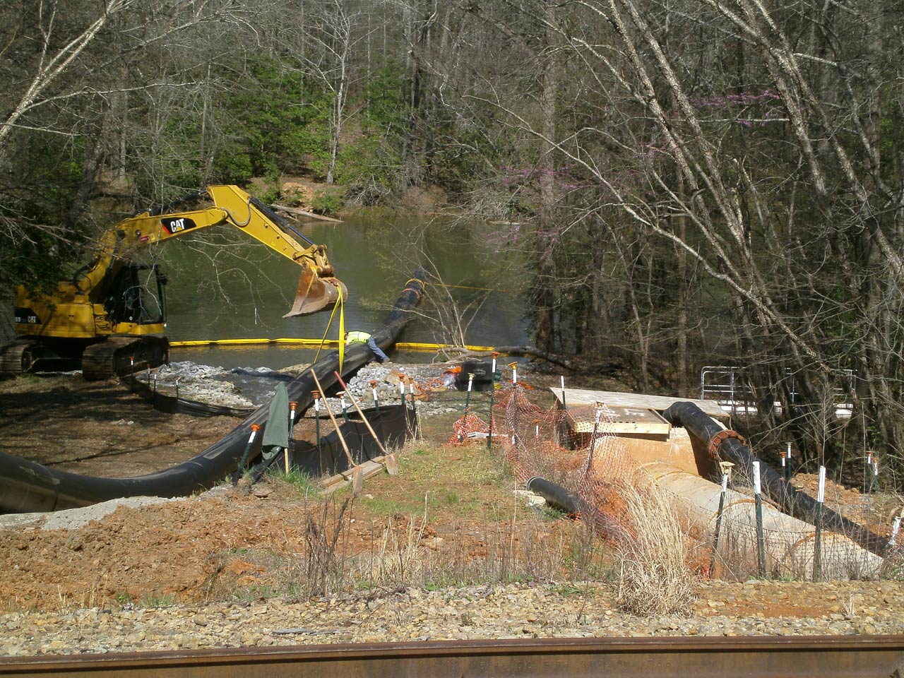 HALL Contracting team working on the Ash Outfall Slipline project