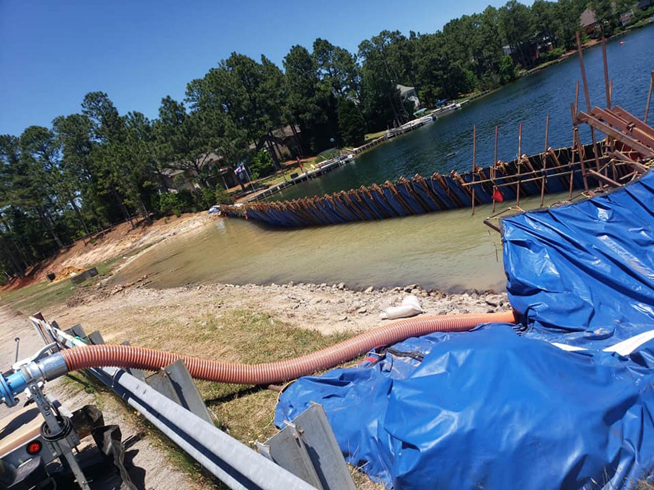 Lake Auman Dam Port in place by HALL Contracting Corporation in Charlotte, NC
